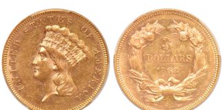 Scotsman’s Midwest Summer Sale 2025 Posts Robust Results for U.S. and World Coins 1863 $3 obverse and reverse