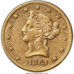 1863 Liberty Eagle, AU50