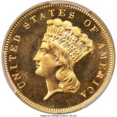 1885 Three Dollar Gold, PR66 Cameo