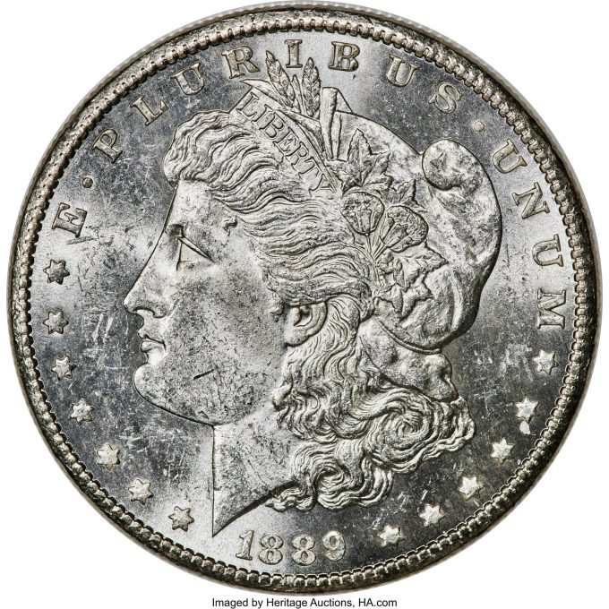 1889-CC $1 MS62 PCGS. VAM-2