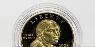 Space-Flown and First-Struck Sacagawea Dollars at Stack’s Bowers Sept. 12 Sale 25th Anniversary 2025-W Proof Sacagawea Gold Coin - CoinNews Photo