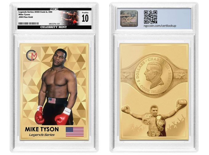 Celebrity Mint Mike Tyson trading coin - front and back
