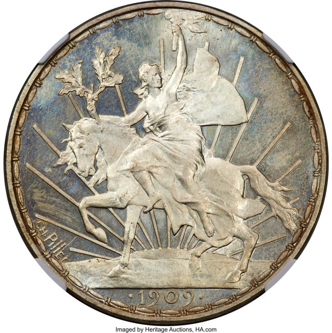 Estados Unidos silver Proof Essai Caballito Peso 1909 PR66 Cameo NGC