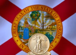Florida seal and gold coin
