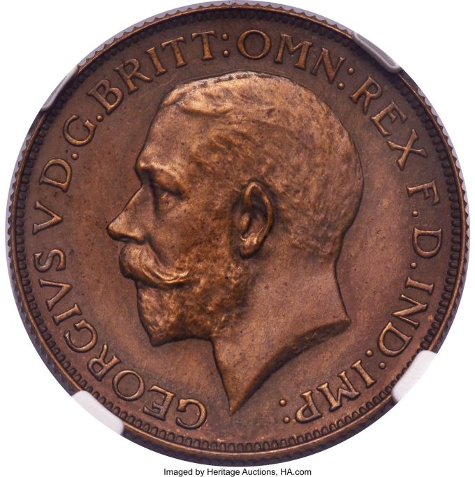 George V bronze Matte Proof Pattern Sovereign 1928-SA PR64 Brown NGC