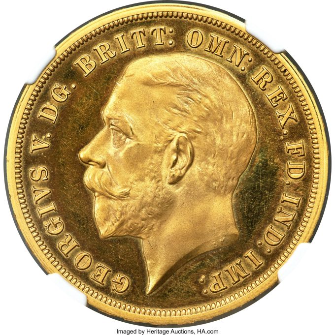 George V gold Proof Pattern Crown 1935 PR64+ Ultra Cameo NGC