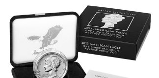 US Mint Sales: 2025 Palladium Eagle Kicks Off at 4,012 Mint product image 2025-W $25 Reverse Proof American Palladium Eagle