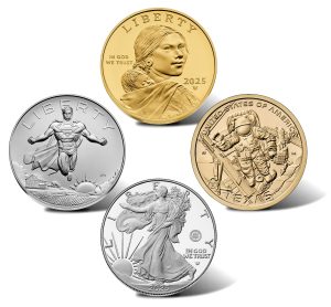 Sacagawea,Texas, Army Silver Eagle, Superman Silver