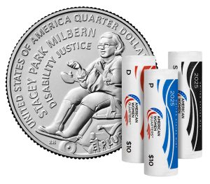 US Mint image 2025 P D S Stacey Park Milbern quarter and rolls