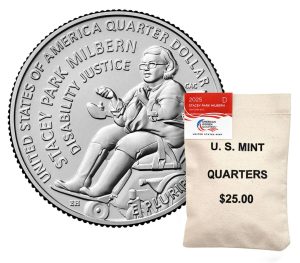 US Mint image 2025 Stacey Park Milbern quarter and bag