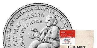 US Mint Sales: Stacey Park Milbern Quarter Starts at 1.47M US Mint image 2025 Stacey Park Milbern quarter and bag