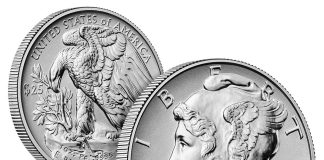 U.S. Mint Launches 2025-W Reverse Proof American Palladium Eagle US Mint product image side of 2025-W $25 Reverse Proof American Palladium Eagle