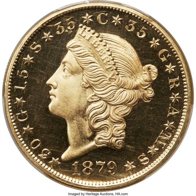 1879 $20 Liberty Head Quintuple Stella, Judd-1643