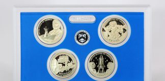 US Mint Sales: 2025 Innovation Dollar Set, New Quarter Ornaments Debut CoinNews photo 2025 proof American Innovation dollars in lens