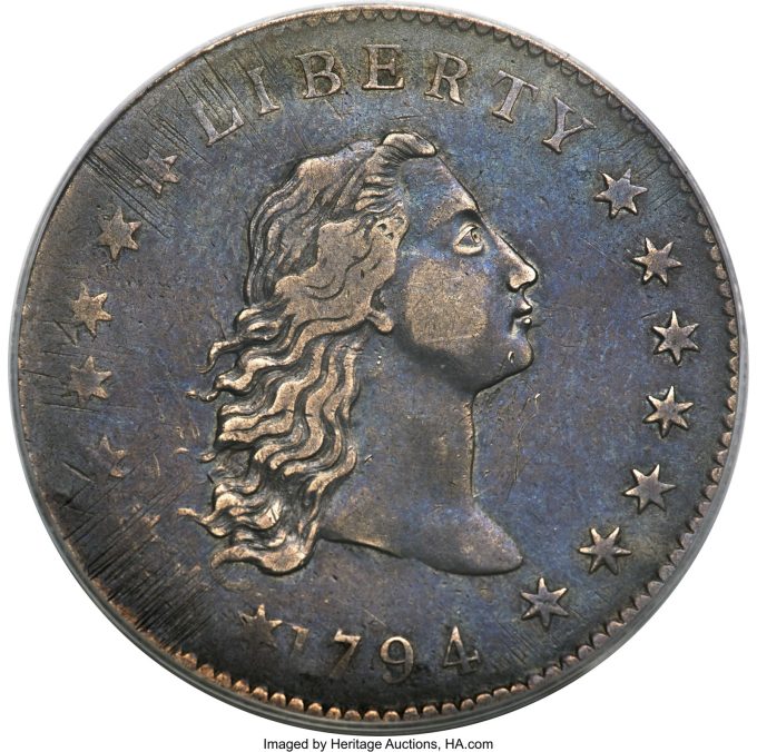 1794 B-1, BB-1 Flowing Hair Dollar