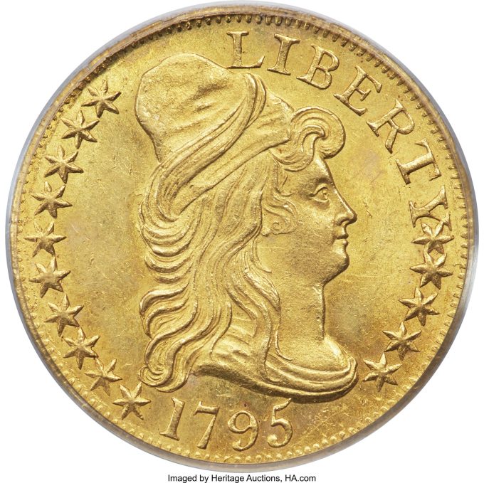 1795 Small Eagle Five Dollar, MS64