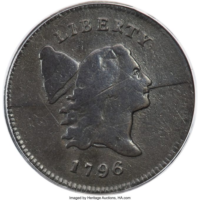 1796 C-1, B-1 Half Cent, Fine 12