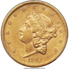 1861-S Paquet Reverse Twenty, AU55