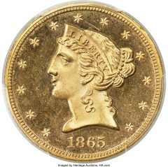 1865 Liberty Half Eagle, PR64 Cameo
