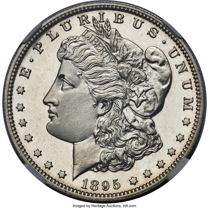 1895 Morgan Dollar, Brilliant PR65 Cameo