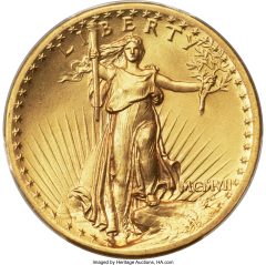 1907 High Relief, Flat Rim Double Eagle, MS67 PCGS