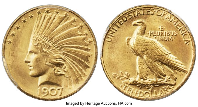 1907 Rolled Edge Indian Eagle, JD-1, R.8, PR67 PCGS