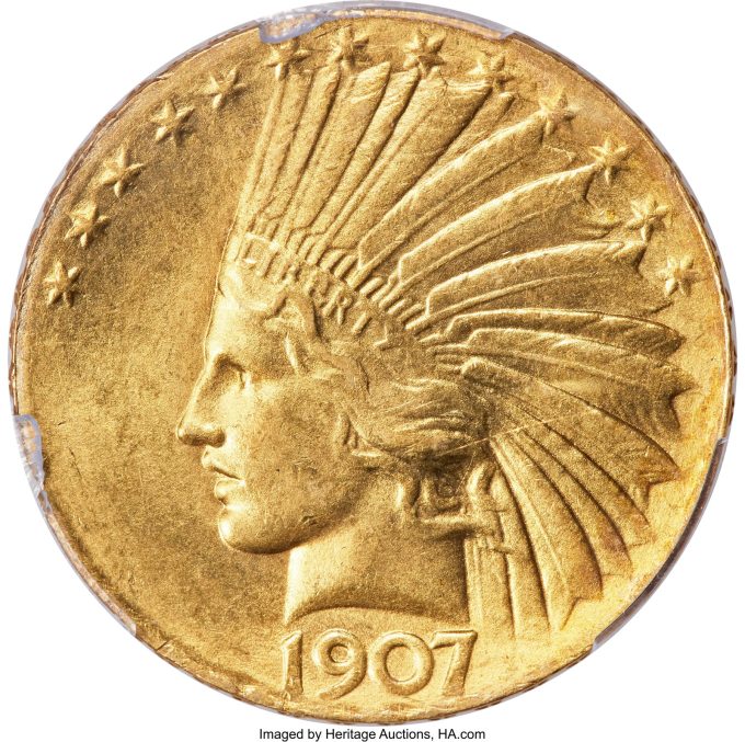 1907 Wire Rim Indian Eagle, MS64
