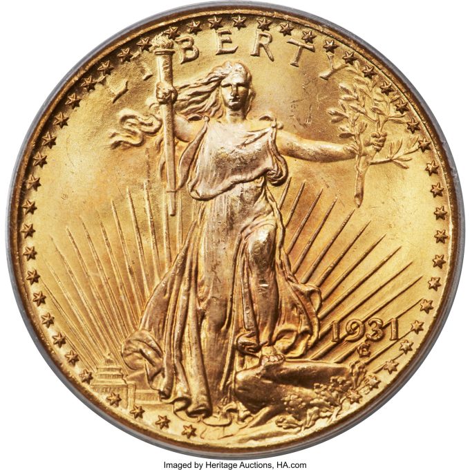1931 Twenty Dollar, MS66 PCGS