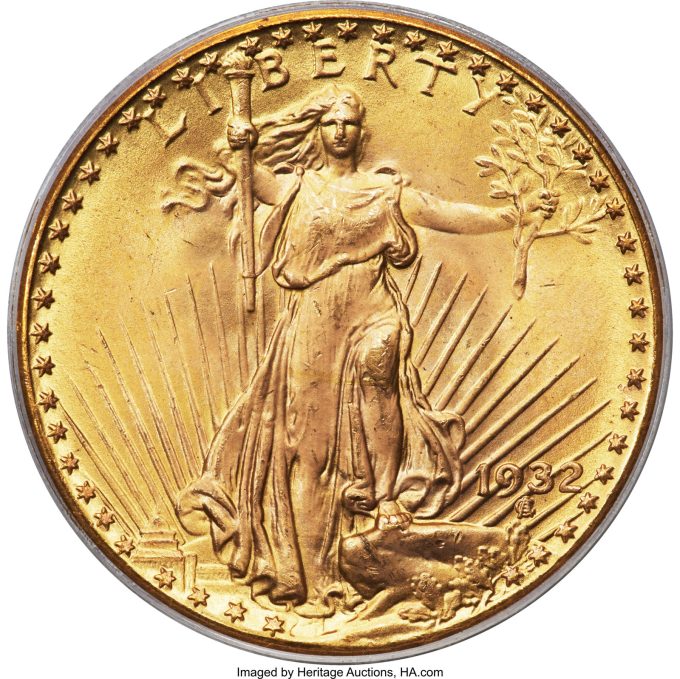 1932 Saint-Gaudens Twenty, MS66