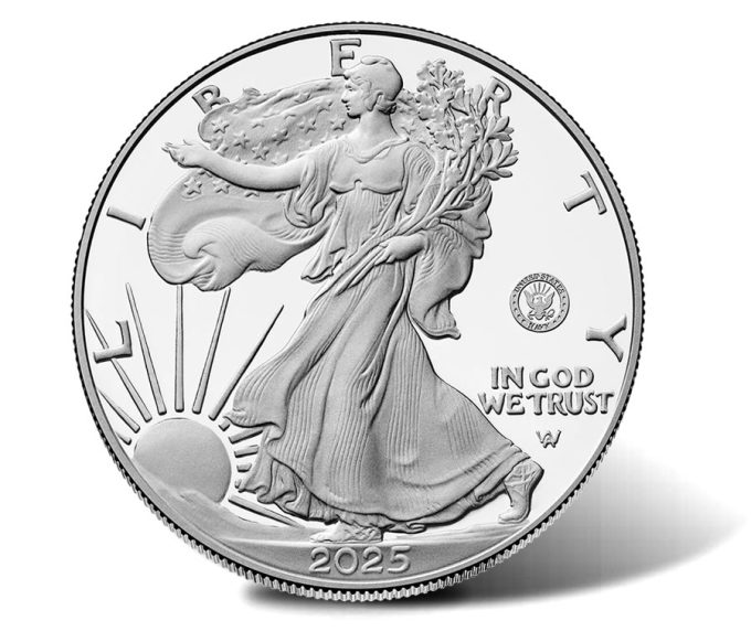 2025-S Proof American Silver Eagle - Navy privy mark