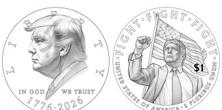 Treasury Unveils Draft Trump 2026 $1 Coin for Semiquincentennial Draft 2026 $1 Coin featuring President Trump