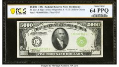 Fr. 2221-E $5,000 1934 Federal Reserve Note. PCGS Banknote Choice Unc 64 PPQ