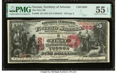 Tucson, AZ – $5 1875 Fr. 405 The First National Bank Ch. # 2639 PMG About Uncirculated 55 EPQ