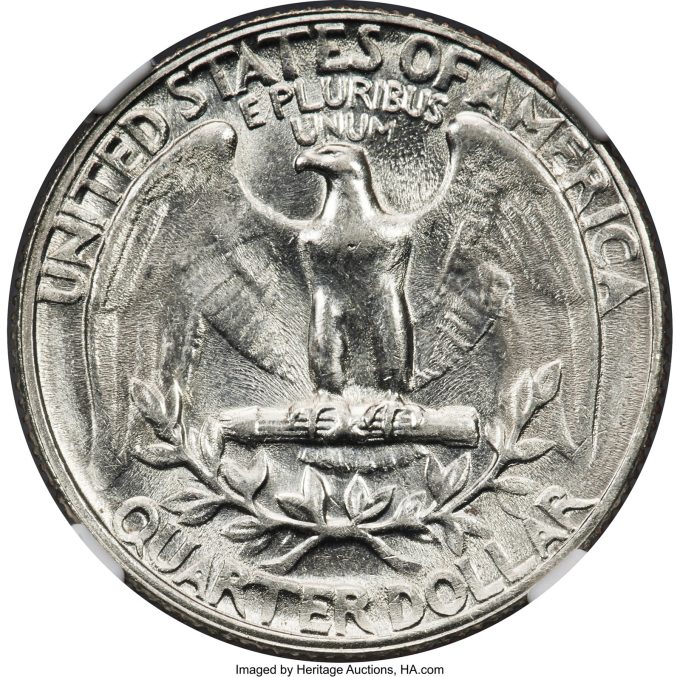 "Two-Tailed" Washington Quarter Mule, MS64