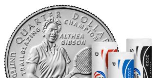 Althea Gibson Quarters Available in U.S. Mint Rolls and Bags US Mint image 2025 P D S Althea Gibson quarter and rolls