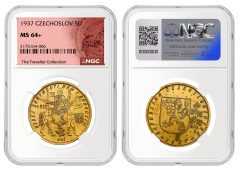 1937 Czechoslovakia 5 Ducats graded NGC MS 64+