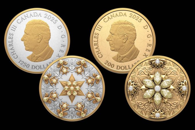 2025 $1250 Brilliance Platinum Coin and 2025 $200 Radiance Gold Coin
