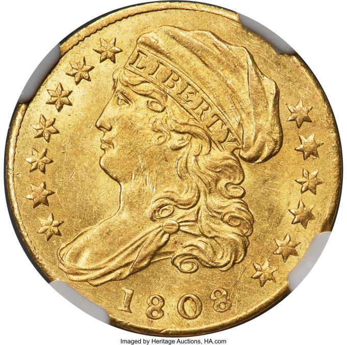 1808 Quarter Eagle, BD-1, MS63