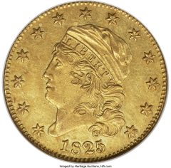 1825/4/1 Half Eagle, BD-3, MS61 NGC. HBJ-259