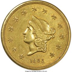 1855 Wass, Molitor & Co. Fifty Dollar, K-9, MS61