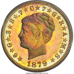 1879 Coiled Hair Stella, PR66 Cameo