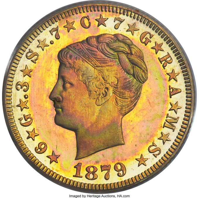 1879 Coiled Hair Stella, PR66 Cameo