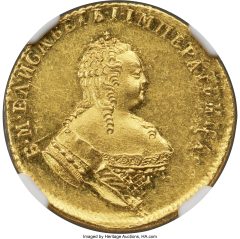 Elizabeth gold Pattern 2 Ducats 1755 MS62