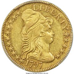 1797 BD-4 Half Eagle, AU58+ PCGS. HBJ-209