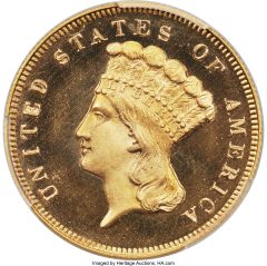 1869 Three Dollar, PR66 Deep Cameo PCGS