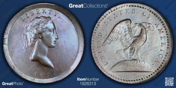 Pattern 1792 Wright Eagle on Globe Quarter Judd-12