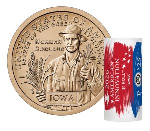 Roll of 2026-P American Innovation Dollars for Iowa