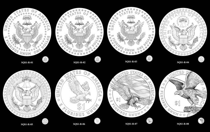 Candidate Reverse Designs 2026 Semiquincentennial Trump $1 Coin