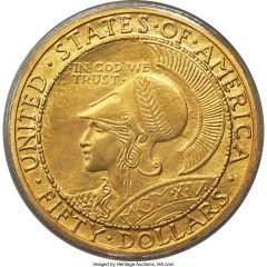 1915-S Pan-Pac Fifty Dollar Round MS62