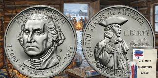 U.S. Mint Offers 1776-2026 Revolutionary War Quarter Rolls and Bags 2026 Revolutionary War quarter set against a Revolutionary War–themed background